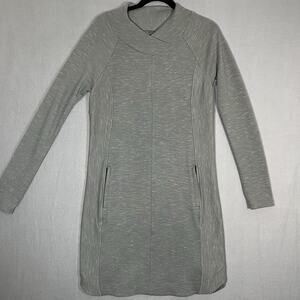 prAna Sindri Dress Womens Small Gray Long Sleeve Pockets Stretch‎
